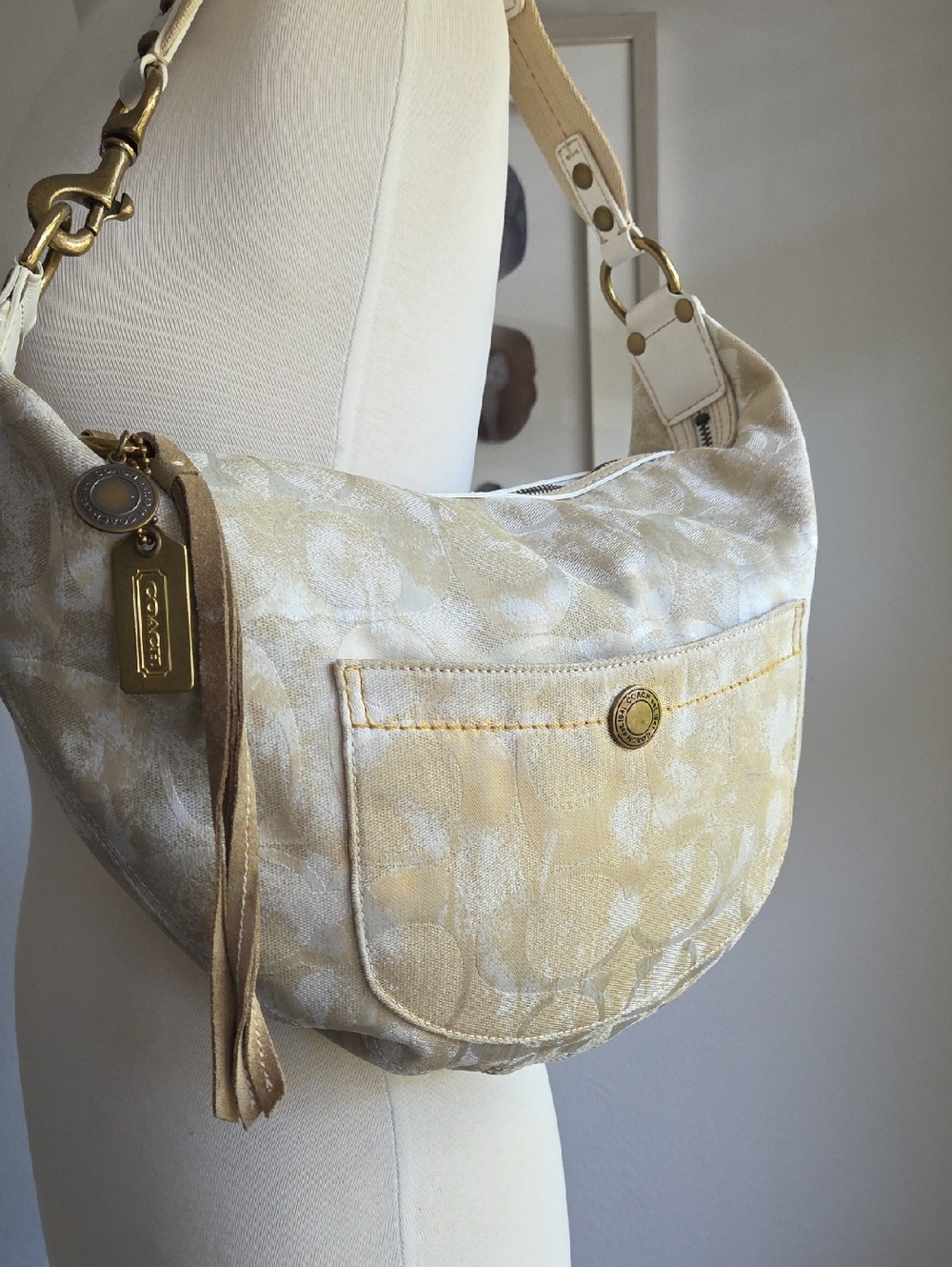 COACH Hampton Hobo Tie-Dye Jacquard Signature Shoulder Bag